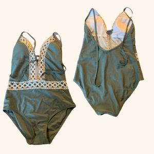 Olive one piece swim suit